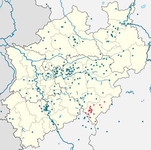 Map of Siegen-Wittgenstein with markings for the individual supporters