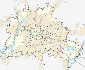 Map of Treptow-Köpenick with markings for the individual supporters