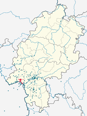 Map of Wiesbaden with markings for the individual supporters