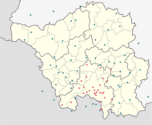 Map of Regionalverband Saarbrücken with markings for the individual supporters