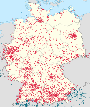 Karte von Deutschland mit Markierungen für die einzelnen Unterstützenden