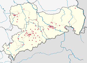 Karte von Sachsen mit Markierungen für die einzelnen Unterstützenden