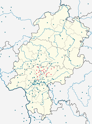 Zemljevid Wetteraukreis z oznakami za vsakega podpornika