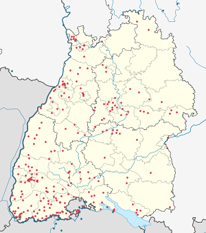 Karta över Baden-Württemberg med taggar för varje stödjare