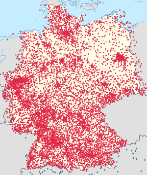 Karte von Deutschland mit Markierungen für die einzelnen Unterstützenden
