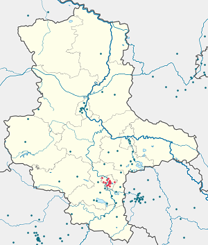 Map of Halle (Saale) with markings for the individual supporters