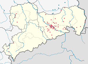 Karte von Sachsen mit Markierungen für die einzelnen Unterstützenden