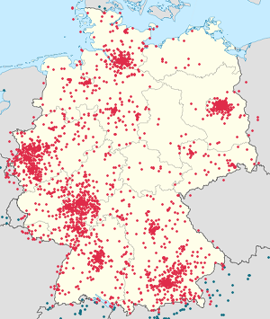 Karte von Deutschland mit Markierungen für die einzelnen Unterstützenden