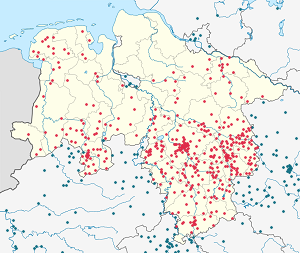 Karte von Niedersachsen mit Markierungen für die einzelnen Unterstützenden