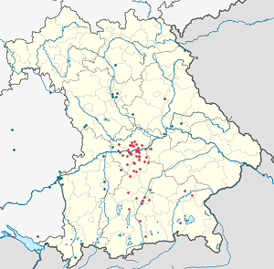 Map of Upper Bavaria with markings for the individual supporters