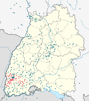 Karte von Landkreis Breisgau-Hochschwarzwald mit Markierungen für die einzelnen Unterstützenden