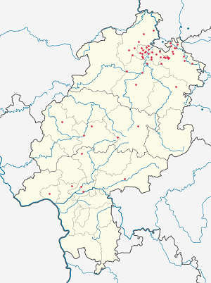 Map of Hesse with markings for the individual supporters