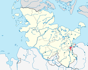 Mapa města Lübeck se značkami pro každého podporovatele 