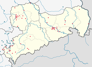 Karte von Sachsen mit Markierungen für die einzelnen Unterstützenden