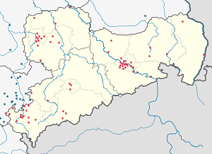 Karte von Sachsen mit Markierungen für die einzelnen Unterstützenden