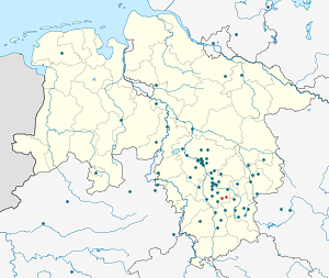 Mapa města Bockenem se značkami pro každého podporovatele 
