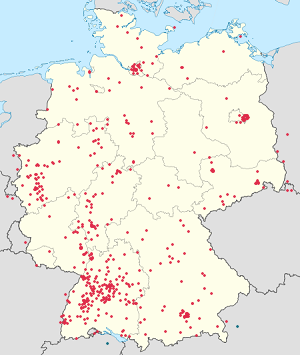 Karte von Deutschland mit Markierungen für die einzelnen Unterstützenden