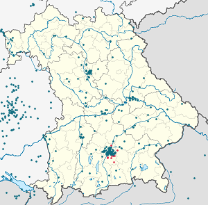 Map of Munich with markings for the individual supporters