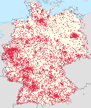 Map of Germany with markings for the individual supporters