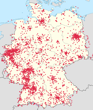 Karte von Deutschland mit Markierungen für die einzelnen Unterstützenden