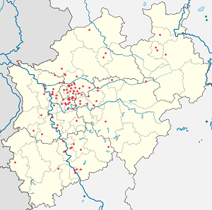 Karta över Nordrhein-Westfalen med taggar för varje stödjare