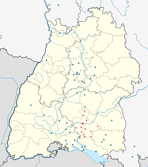 Kort over Landkreis Sigmaringen med tags til hver supporter 