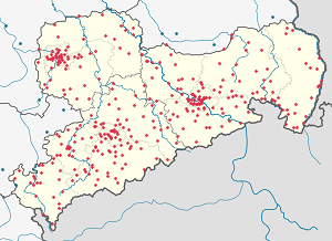 Karte von Sachsen mit Markierungen für die einzelnen Unterstützenden