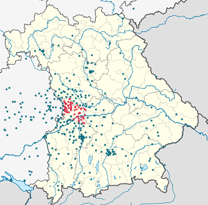 Map of Donau-Ries with markings for the individual supporters