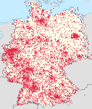 Karte von Deutschland mit Markierungen für die einzelnen Unterstützenden