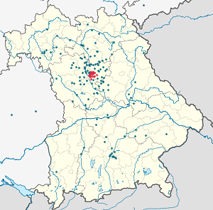 Karte von Nürnberg mit Markierungen für die einzelnen Unterstützenden