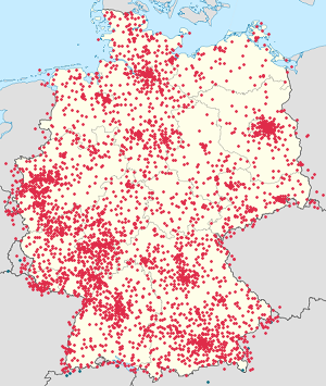 Karte von Deutschland mit Markierungen für die einzelnen Unterstützenden