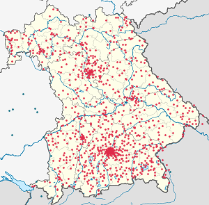 Karte von Bayern mit Markierungen für die einzelnen Unterstützenden