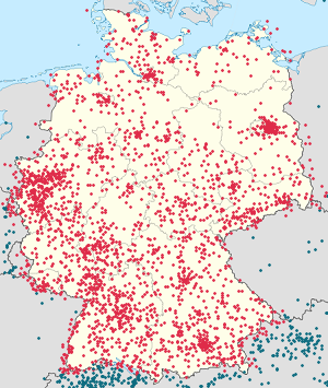 Karte von Deutschland mit Markierungen für die einzelnen Unterstützenden