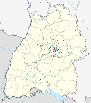 Karte von Esslingen am Neckar mit Markierungen für die einzelnen Unterstützenden