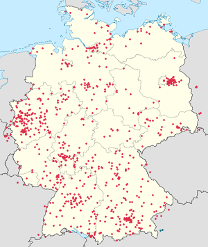 Map of Germany with markings for the individual supporters