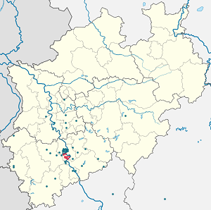 Karte von Köln-Rodenkirchen (Stadtbezirk) mit Markierungen für die einzelnen Unterstützenden