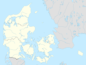 Zemljevid Danska z oznakami za vsakega navijača