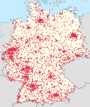 Karte von Deutschland mit Markierungen für die einzelnen Unterstützenden