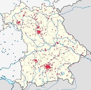 Karte von Bayern mit Markierungen für die einzelnen Unterstützenden