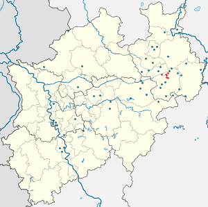 Mapa de Paderborn con etiquetas para cada partidario.