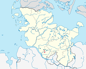 Latvijas karte Elmshorn ar atzīmēm katram atbalstītājam 