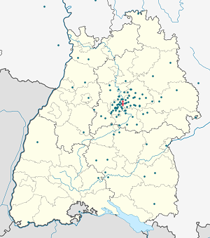 Map of Fellbach with markings for the individual supporters