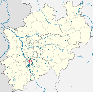 Karte von Leverkusen mit Markierungen für die einzelnen Unterstützenden