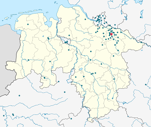 Lüneburg-ის რუკა თითოეული მხარდამჭერის მარკერებით