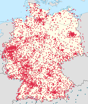 Map of Germany with markings for the individual supporters