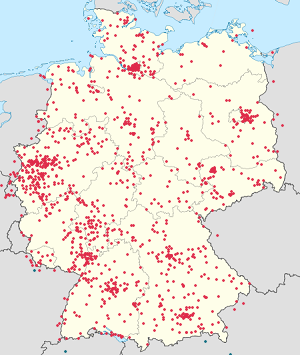 Karte von Deutschland mit Markierungen für die einzelnen Unterstützenden