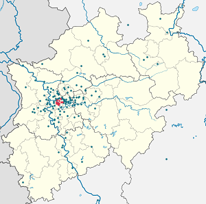 Map of Mülheim an der Ruhr with markings for the individual supporters