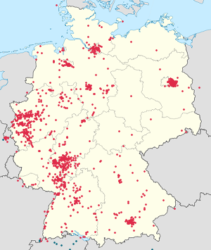 Map of Germany with markings for the individual supporters