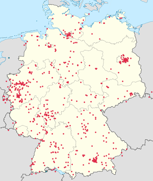 Karte von Deutschland mit Markierungen für die einzelnen Unterstützenden