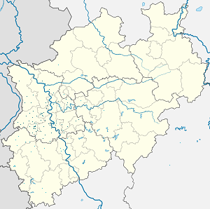 Kart over Regierungsbezirk Düsseldorf med markører for hver supporter
